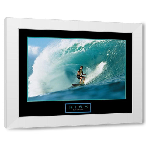 Risk - Surfer White Modern Wood Framed Art Print by Unknown