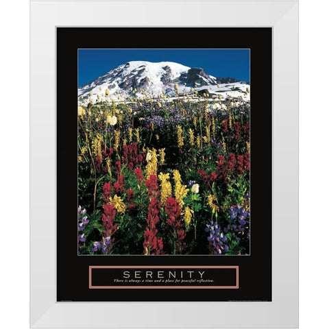 Mount Rainier White Modern Wood Framed Art Print by Frontline