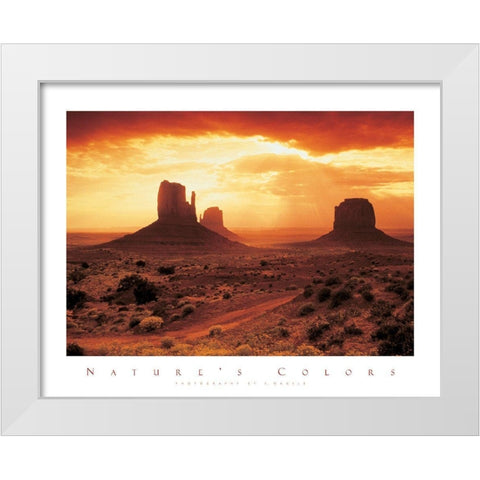 Red Rocks White Modern Wood Framed Art Print by Unknown