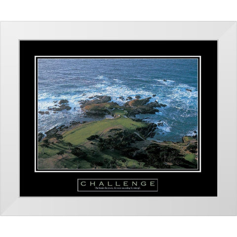 Golf - Challenge White Modern Wood Framed Art Print by Unknown
