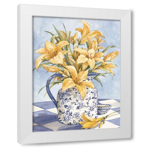 Yellow and Blue I White Modern Wood Framed Art Print by Unknown