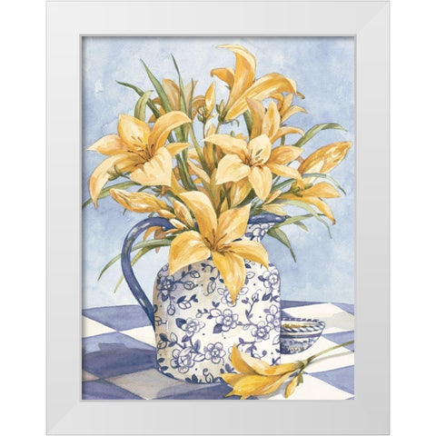 Yellow and Blue I White Modern Wood Framed Art Print by Unknown
