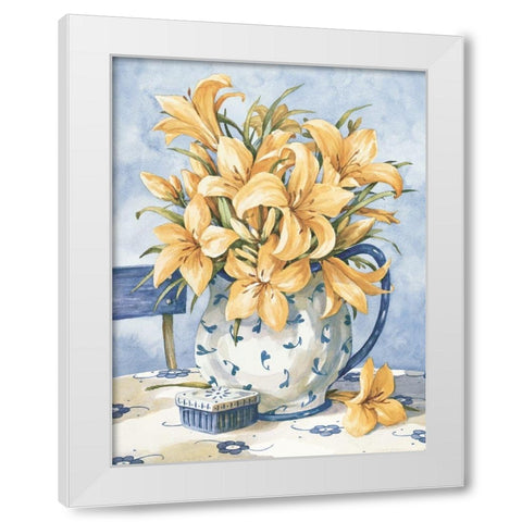 Yellow and Blue II White Modern Wood Framed Art Print by Unknown