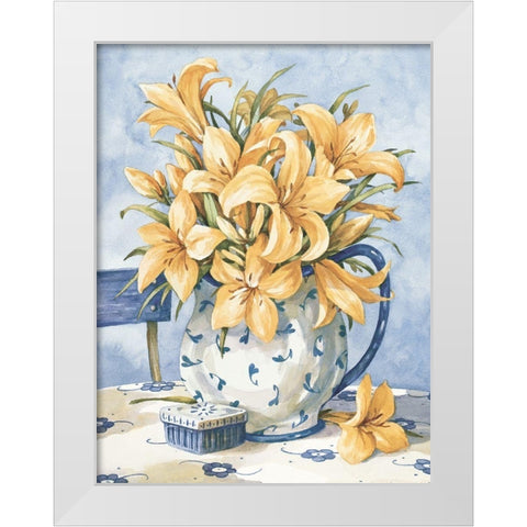 Yellow and Blue II White Modern Wood Framed Art Print by Unknown