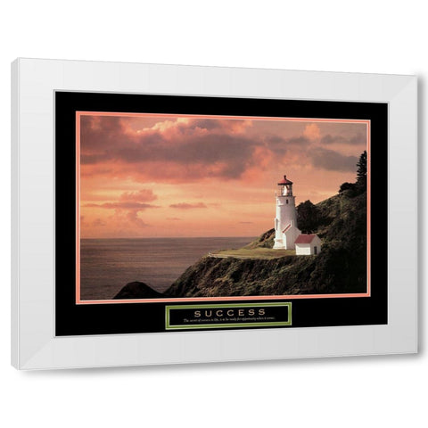 Lighthouse White Modern Wood Framed Art Print by Unknown