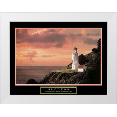 Lighthouse White Modern Wood Framed Art Print by Unknown