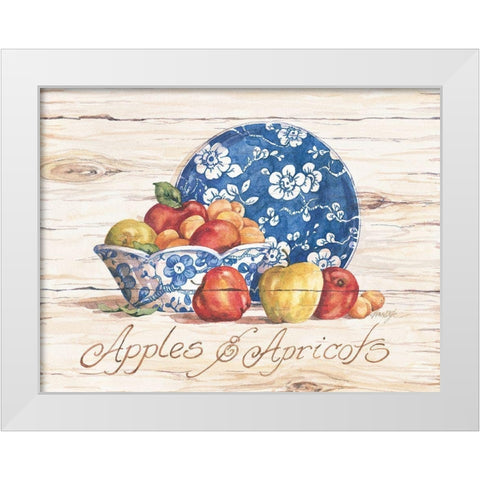 Apples and Apricots White Modern Wood Framed Art Print by Unknown