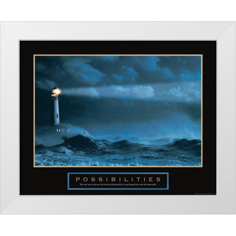 Possibilities - Lighthouse White Modern Wood Framed Art Print by Frontline