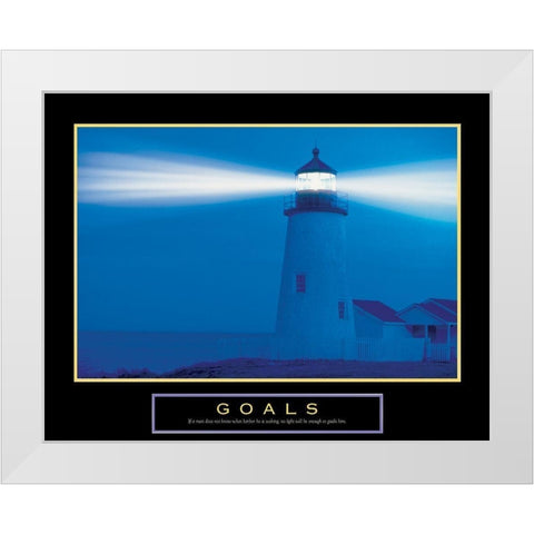 Lighthouse White Modern Wood Framed Art Print by Unknown