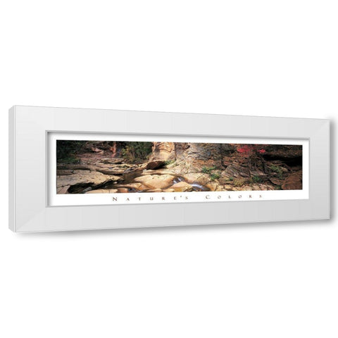 Rock Pond - Nature White Modern Wood Framed Art Print by Unknown