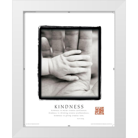 Kindness - Hands White Modern Wood Framed Art Print by Frontline