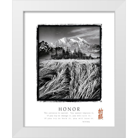 Honor White Modern Wood Framed Art Print by Unknown