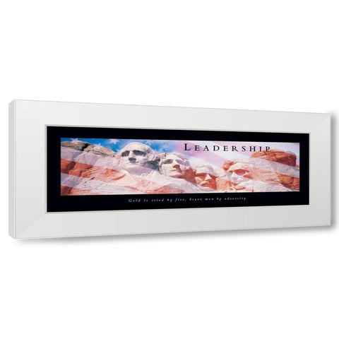 Mt Rushmore Leadership White Modern Wood Framed Art Print by Frontline