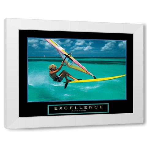 Excellence - Wind Surfer White Modern Wood Framed Art Print by Unknown