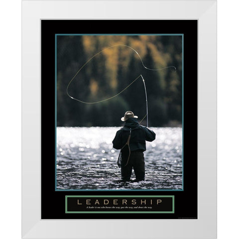 Leadership - Fisherman White Modern Wood Framed Art Print by Frontline