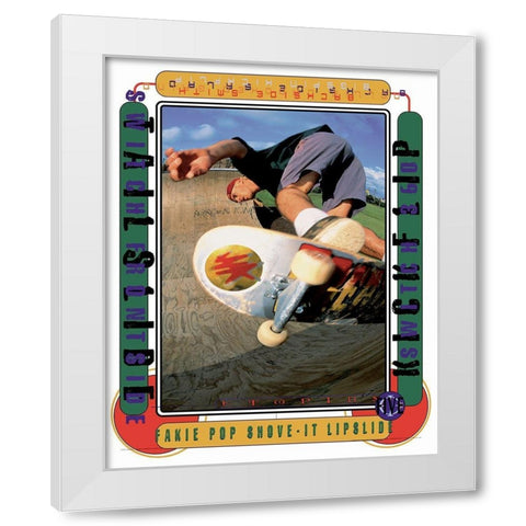 Skateboard Extreme White Modern Wood Framed Art Print by Unknown