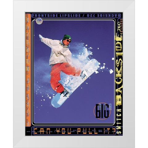 Snowboard Extreme White Modern Wood Framed Art Print by Unknown