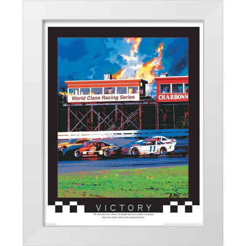 Victory Lap White Modern Wood Framed Art Print by Unknown