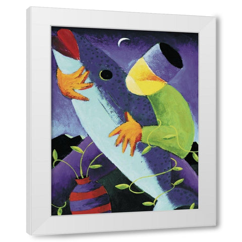 What a Fish White Modern Wood Framed Art Print by Unknown