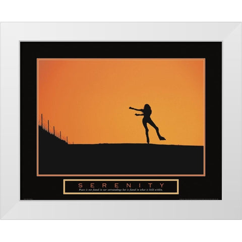 Serenity - Inline Skater White Modern Wood Framed Art Print by Unknown
