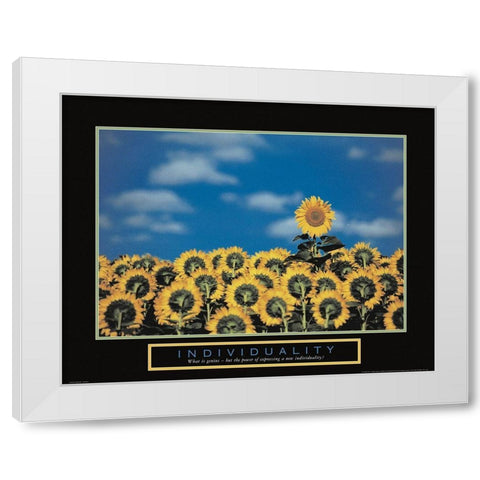 Individuality - Sunflowers White Modern Wood Framed Art Print by Unknown