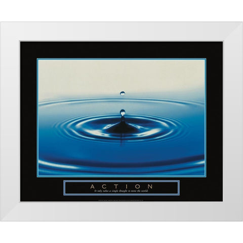 Action - Drop of Water White Modern Wood Framed Art Print by Frontline