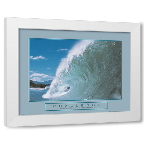 Challenge - Crashing Wave White Modern Wood Framed Art Print by Unknown