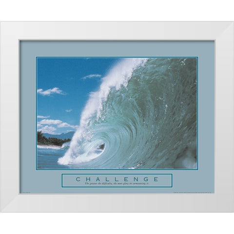 Challenge - Crashing Wave White Modern Wood Framed Art Print by Unknown