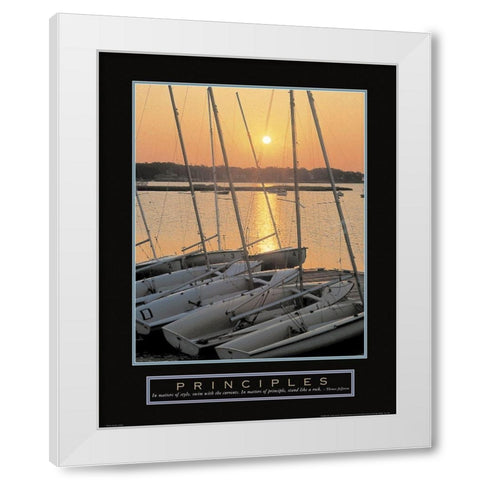 Principles - Sailboats White Modern Wood Framed Art Print by Unknown