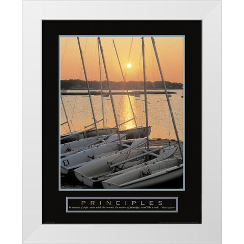Principles - Sailboats White Modern Wood Framed Art Print by Unknown