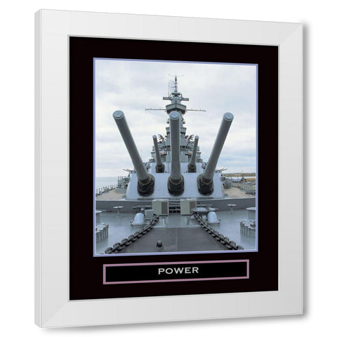Power - Battleship White Modern Wood Framed Art Print by Unknown