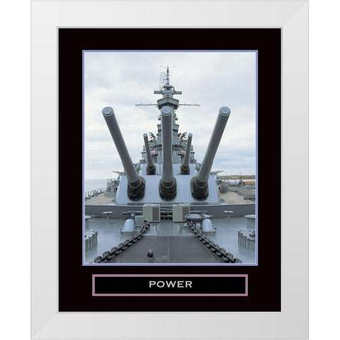 Power - Battleship White Modern Wood Framed Art Print by Unknown