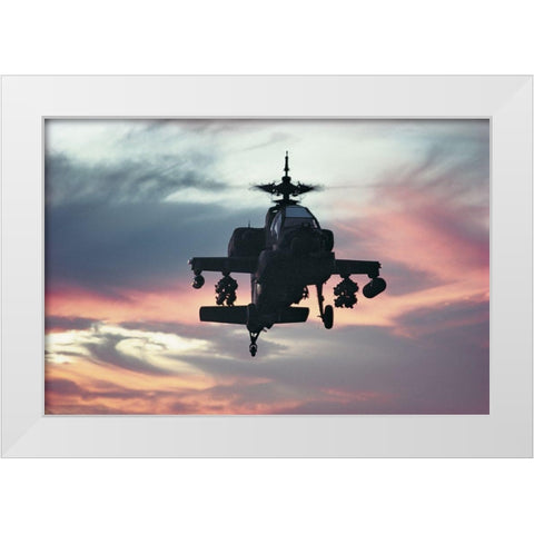 Helicopter Precision White Modern Wood Framed Art Print by Unknown