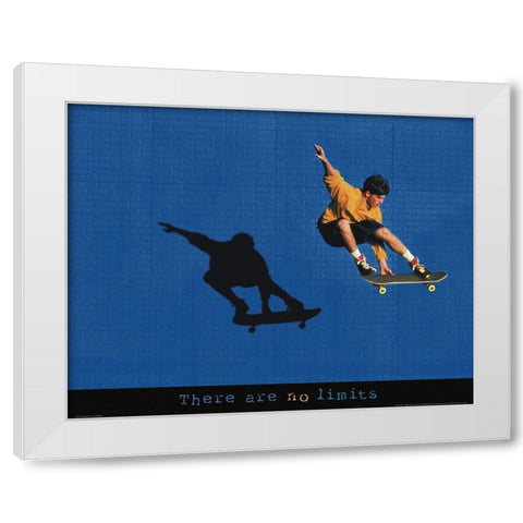 No Limits - Skateboarder White Modern Wood Framed Art Print by Frontline