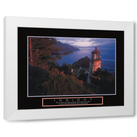 Lighthouse - Insight White Modern Wood Framed Art Print by Unknown