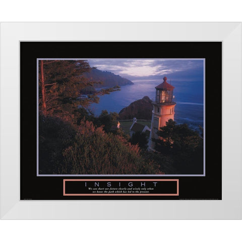 Lighthouse - Insight White Modern Wood Framed Art Print by Unknown