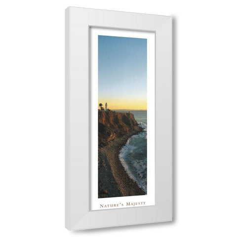 Lighthouse - Natures Majesty White Modern Wood Framed Art Print by Unknown