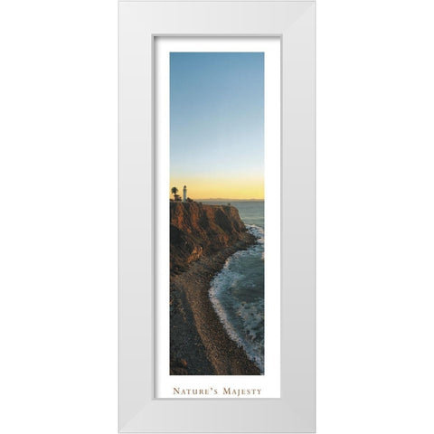 Lighthouse - Natures Majesty White Modern Wood Framed Art Print by Unknown