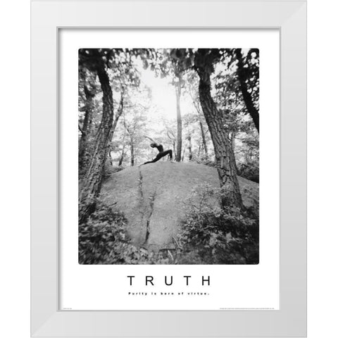 Truth - Yoga White Modern Wood Framed Art Print by Unknown