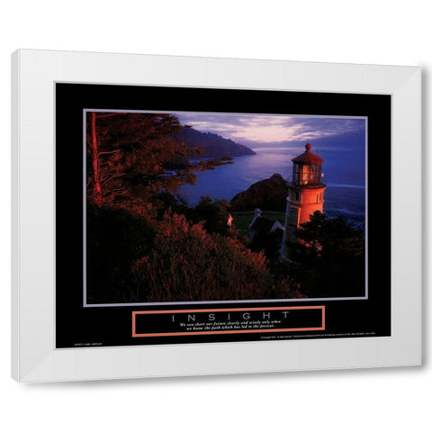 Lighthouse - Insight White Modern Wood Framed Art Print by Unknown