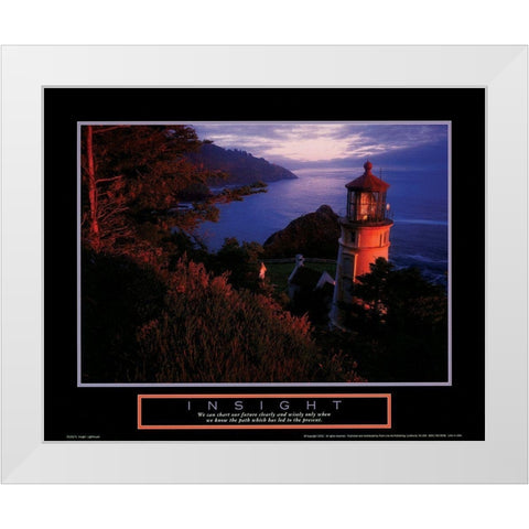 Lighthouse - Insight White Modern Wood Framed Art Print by Unknown
