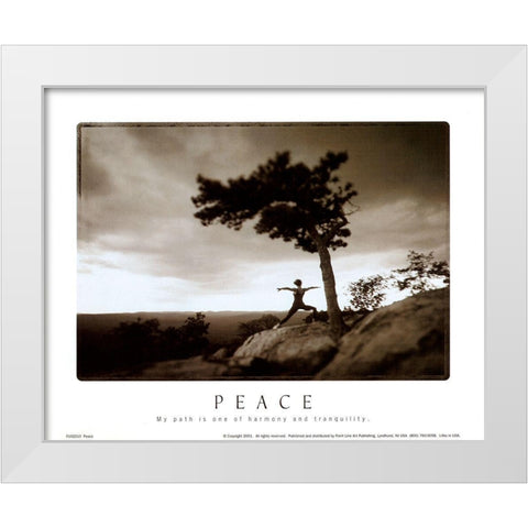Zen - Peace White Modern Wood Framed Art Print by Unknown