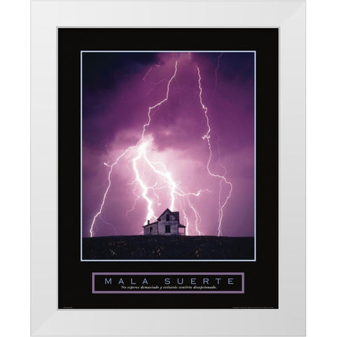 Bad Luck - Lightning White Modern Wood Framed Art Print by Frontline