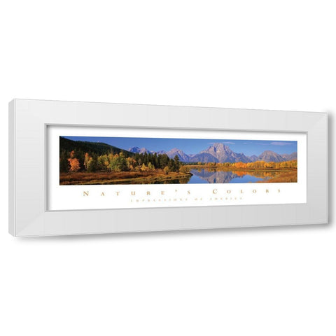 Natures Colors - Mountains White Modern Wood Framed Art Print by Frontline