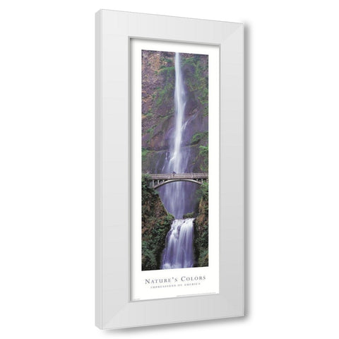 Natures Colors Waterfall White Modern Wood Framed Art Print by Unknown