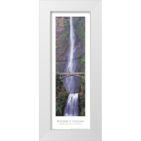 Natures Colors Waterfall White Modern Wood Framed Art Print by Unknown