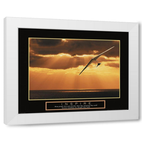 Inspire - Hang Glider White Modern Wood Framed Art Print by Unknown