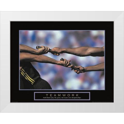 Teamwork - Track and Field White Modern Wood Framed Art Print by Unknown