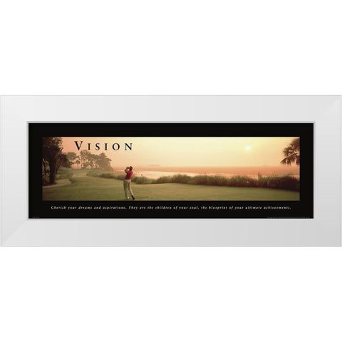 Vision - Golf Swing White Modern Wood Framed Art Print by Unknown