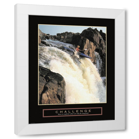 Challenge - Kayak White Modern Wood Framed Art Print by Unknown